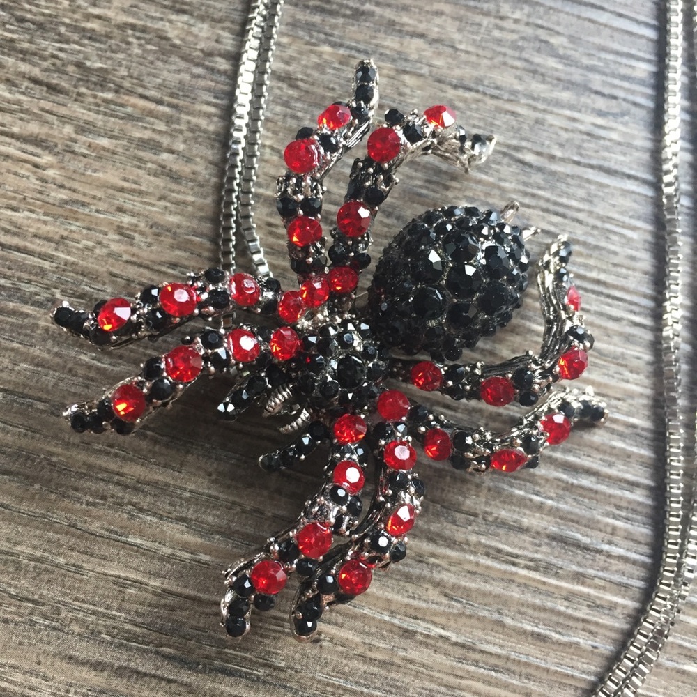 Spider pendant necklace and pin